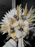 Dried Wedding Bouquet, Boho Bridal Bouquet, Wedding Bouquet,Bridal Ivory Rustic Bouquet, Grey Accent Bride bouquet, Dried flowers bouquet Bouquet