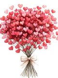 24 Valentine PNG Cliparts | Heart Bouquet Illustrations | Romantic Watercolor Elements | Love Clipart Set for Cards, Crafts & Sublimation Love Romance Flower