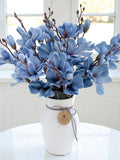 Artificial Magnolia Flower Bouquet, 20 Heads Real Touch Faux Silk Magnolia Stems, 17in Magnolia Branch for Table Vase, Wedding Decor, Gift silk flower