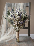 Lavender Dried Flower Wedding Bouquet, Blush Pink Floral Bridal Bouquet Bouquet