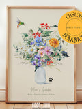 Family Birth Flower Bouquet, Watercolor Flowers Personalized Gift, Birth Month Art, Grandmas Garden Painting ANNIVERSARY