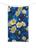 White Flower Blue Hand Towel Floral Kitchen Decor Gift Idea House Warming Gift New Home Owner Xmas Gift Mom Gift Idea  Gift Basket Idea house warming flower