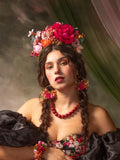 Magenta Frida Flower Headband Ð Mexican Flower Crown, Boho Wedding Hairpiece, Colorful Floral Headband silk flower