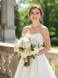 Elegant White & Ivory Rose Wedding Flowers With Blush Pink Accents Bridal Bouquet Bouquet