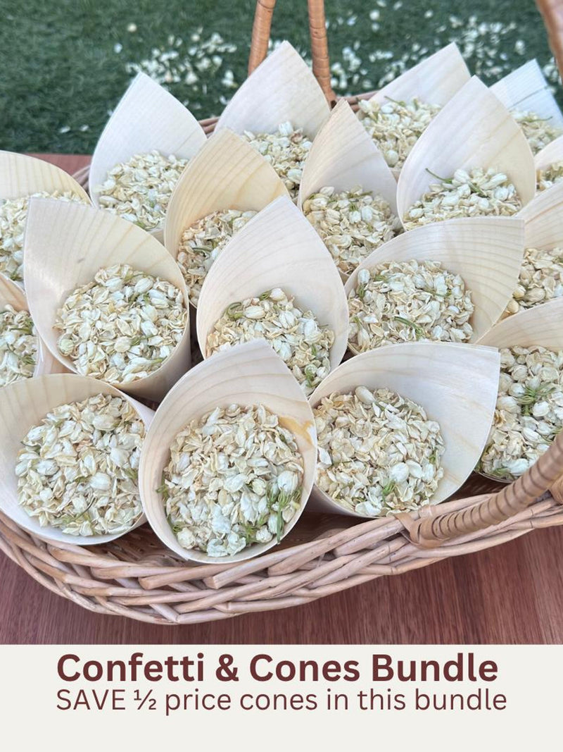 Wedding Confetti Cones Bundle - Biodegradable Confetti - Real Dried Flower Confetti - Natural Flower Petal Cones - Wedding Exit Flower Cones wedding flower