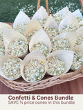 Wedding Confetti Cones Bundle - Biodegradable Confetti - Real Dried Flower Confetti - Natural Flower Petal Cones - Wedding Exit Flower Cones wedding flower