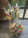Colorful Wedding Aisle Floral Runner, Ground Flower Altar Decor wedding flower