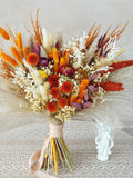 Vintage rust orange dried floral bridal bouquet/Valentine's Day Gift/Timeless Beauty for Lover wedding flower