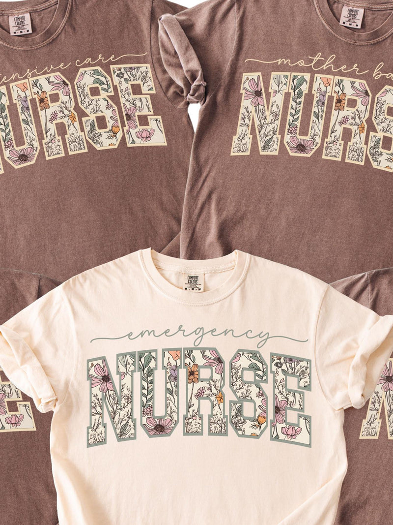 Comfort Colors Floral Labor and Delivery Nurse Shirt Mother Baby Nurse Shirt NICU Nurse Sweatshirt Pediatric Nurse Crewneck Gift for Nurse FLOWER DELIVERY