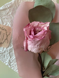 Neutral Dried Flower Bouquet - Pink single Rose; Gift item house warming flower