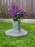Granite Cemetery Vase, Heavy Duty Stone Flower Holder, Weatherproof Outdoor Memorial Decor, Durable Grave Marker Accessory, Burial Tribute sympathy flower