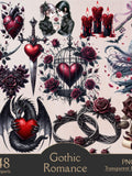 Gothic romance clipart bundle, dark gothic love, 48 PNG cliparts, gothic couple, gothic flowers, black roses, gothic wedding, commercial use Love Romance Flower