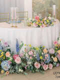 Pastel wildflowers Vibrant Wedding aisle Arrangement Centerpiece sweetheart table, ground arch row flowers wedding flower