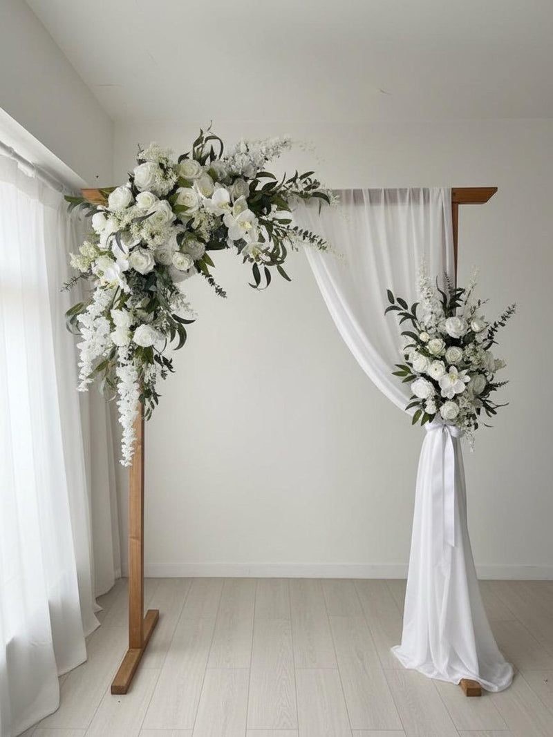 White Rose, Orchid & Wisteria Wedding Arch Flowers Ð Silk Floral Ceremony Decor wedding flower