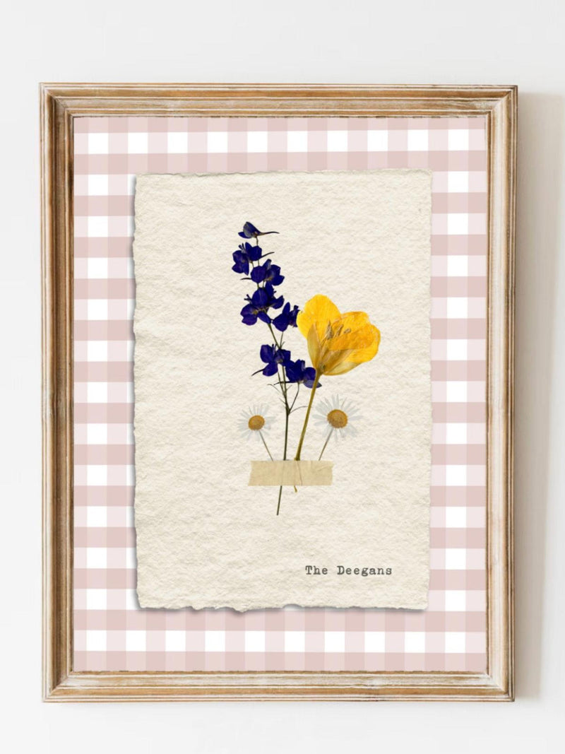 Personalised Birth Flower Family Print | Custom Flower Wall Art | Family Name Gift birthday flower