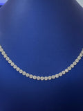 5mm Flower Tennis Necklace Honeycomb 14K White Gold Plated Moissanite Chain, Iced Out Cluster Chain Anniversary Gift Necklace for Her ANNIVERSARY