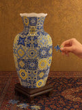 3D Mediterranean Tile Design Puzzle Vase with Stand Ð Unique DIY Home Decor Gift for Flowers Display, House Warming Gift, 3D Assembly Art house warming flower