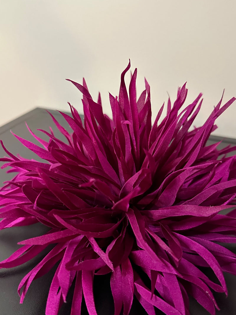 Large Silk flower brooch. Flower pin. Dark pink color. Packed as a gift silk flower