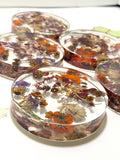 Table Top Coasters Gift, Dried Flower Resin Coasters, Home Decor, Aesthetic Drink Coasters, Tea Gift, Coffee, House Warming, Gift for Women house warming flower
