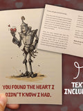 Tin Man Love Greeting Card Ð Whimsical Anniversary & ValentineÕs Day Card Ð Handmade A5 Fairytale Romance with Printed Text Love Romance Flower