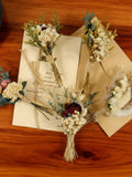 5.5" Mini Dried Flower Bouquet, Handmade Boutonniere with Greeting Card and Fragrance Sachet Bouquet