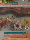 Beautiful Unique Wildflowers Epoxy-Inspired *Glass* Cutting & Serving Board Flower Cutting Board Floral Charcuterie Tray Housewarming Gift house warming flower