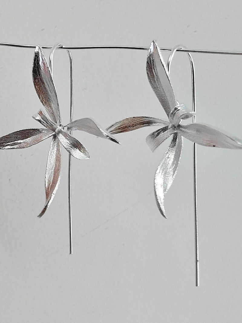 Silver Earrings, Silver Flower Earrings, Sterling Silver, Handmade  earrings, Personalized Earrings, Jewelry Gift for Her/Costume Jewelry FLOWER DELIVERY