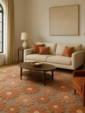 Vintage-Inspired Floral Rug | Hand-Tufted Daisy Blossom Rug for Living Room, Bedroom, and Dining Area house warming flower