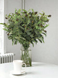 Realistic Artificial Olive Branch - Faux Mediterranean Greenery for Home & Wedding Decor - Modern Silk Leaf Stem - Tall Vase Filler faux plants