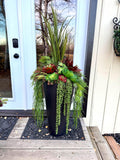 Faux succulent planter drop in, faux urn filler , planters for porch, Tall Floor Arrangement, Faux Plants, Lifelike Urn Filler Arrangement faux plants