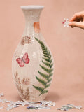 3D Delicate Red Butterfly Puzzle Vase, 160 pieces DIY Flower Jigsaw Vase, Unique Home Decoration, House Warming Gift, Fun Craft Gift for Kid house warming flower