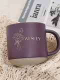 Engraved Birth Flower Coffee Mug: Personalized Floral Gift for Mom/Grandma/Her ANNIVERSARY