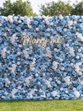 Blue and White Floral Backdrop Ð Elegant Flower Wall Decor ANNIVERSARY