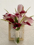 Minimalist Fan Shape Blush Calla Lily & Tulip Bridal Bouquet Bridesmaid Bouquets wedding flower