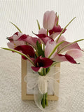Minimalist Fan Shape Blush Calla Lily & Tulip Bridal Bouquet Bridesmaid Bouquets Bouquet