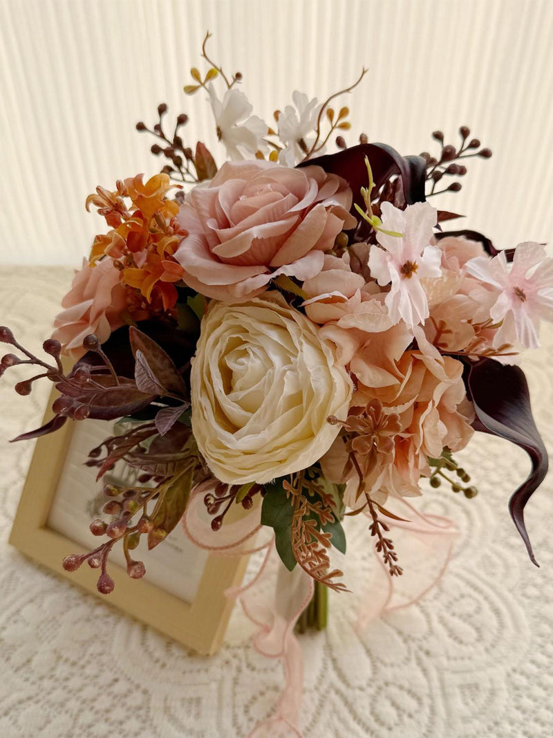 Minimalist Blush & Cream Bridal Bouquet Bridesmaid Bouquets Bouquet