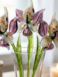 Purple Glass Orchid Flower, Purple Glass Flowers Easter Gift - Handblown Glass Orchid Stem Ð Gift for Mothers Day & Anniversaries ANNIVERSARY