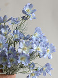 23" Light Blue Artificial Flowers, Faux Cosmos stems, Silk Wildflowers, Home Decor/Gift For Her/Wedding silk flower