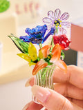 Handmade Glass Birth Flowers, Glass Birth Month Flowers, Birth Flower Bouquet, Personalized Gift for Friends,Mini Glass Flower, Gift For Her birthday flower