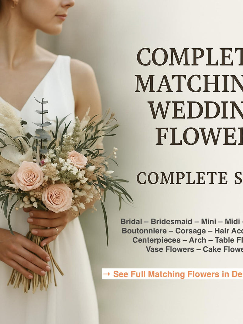 Complete Matching Wedding Flower Set Salmon Blush Ivory Burgundy wedding flower
