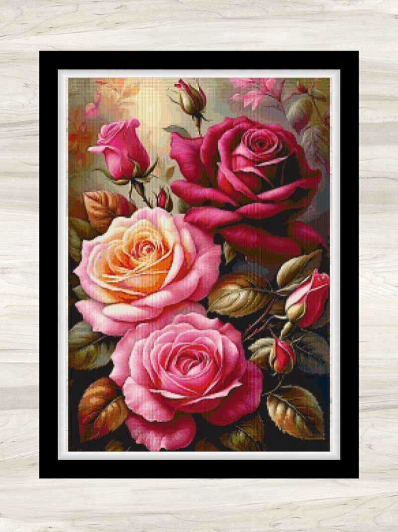 Rose Cross Stitch Pattern Love & Romance - PDF Download Love Romance Flower