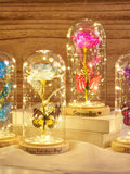 Personalized Galaxy Rose Night Light Gift,Eternal Rose under Glass Dome,Mother's Day Anniversary Valentine's Day gifts ANNIVERSARY