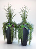 Set of 2 Large Outdoor Planters | Faux Greenery Urns | Front Porch Statement Decor | Save When You Buy Two faux plants