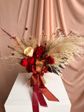 Burgundy Boho Dried Flower Bouquet by DecorFlowerBar, Custom Everlasting Rustic Bridal Arrangements Bouquet