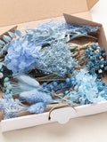 Dried blue Flowers natural set, DIY Mix, DIY set, for craft, Flower Box, wedding blue DIY, flower decor, lagurus, Creative Projects wedding flower