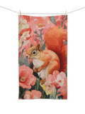 Squirrel Flower Hand Towel Peach Home Decor Squirrel House Warming Gift New Home Owner Xmas Gift Mom Gift Idea  Wedding Gift Anniversary house warming flower
