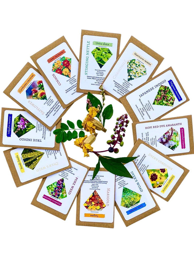 Complete Natural Dye Garden Seed Pack, Jumbo Pack 12 Types Natural Dye Plant Seeds, Botanical Dye Seeds, Grow your own Natural Dye Garden flower seeds