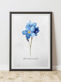 Forget Me Not Flower Print Ð Floral Memorial Art, Sympathy Gift (Digital Download) sympathy flower