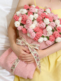 Knitted Rose Bouquet Blanket, Handmade Crochet Bouquet Blanket, Rose Break Blanket, Gifts for Mom,  Birthday/Wedding Gift Bouquet