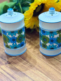 Flower Power Blue|Green|White Salt & Pepper Shakers flower spore